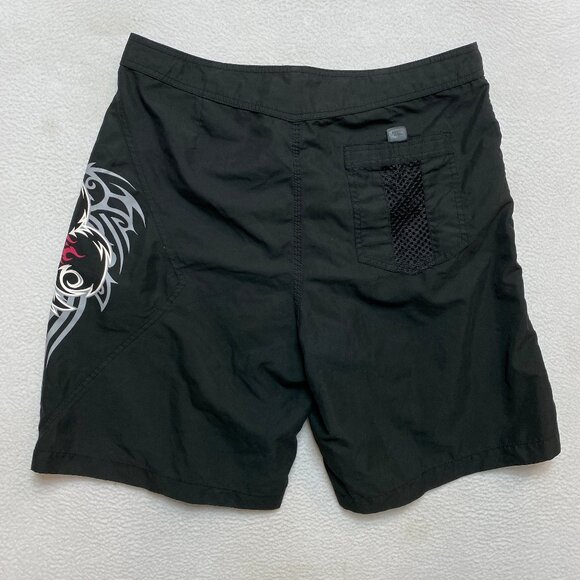 No Fear Board Shorts Mens Size 34 Black Tribal Graphic Swim Trunks - Picture 8 of 8
